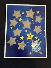 Vtg 80  s Hallmark Scratch-Off WIZARD Sticker Sheet - Rare