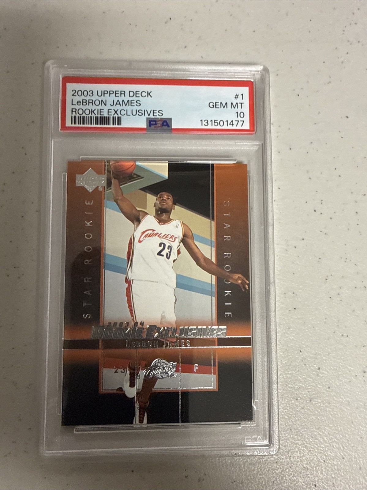 LeBron James 2003 Upper Deck Rookie Exclusives #1 Rookie RC PSA 10 GEM 💎 Mint
