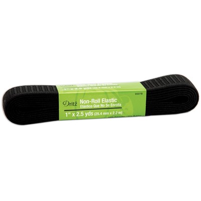 Dritz 9507-B  Non-Roll Elastic 1''X2-1/2yd-Black
