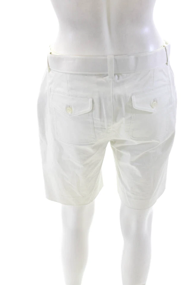 Pantalones Cortos Ralph Lauren Golf Mujer Algodón Hebilla Cinturón Blanco Talla 2 Foto 3 de 4