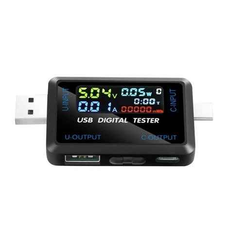 1× USB Type C Digital Tester for Voltage Power Capacity Resistance Monitor