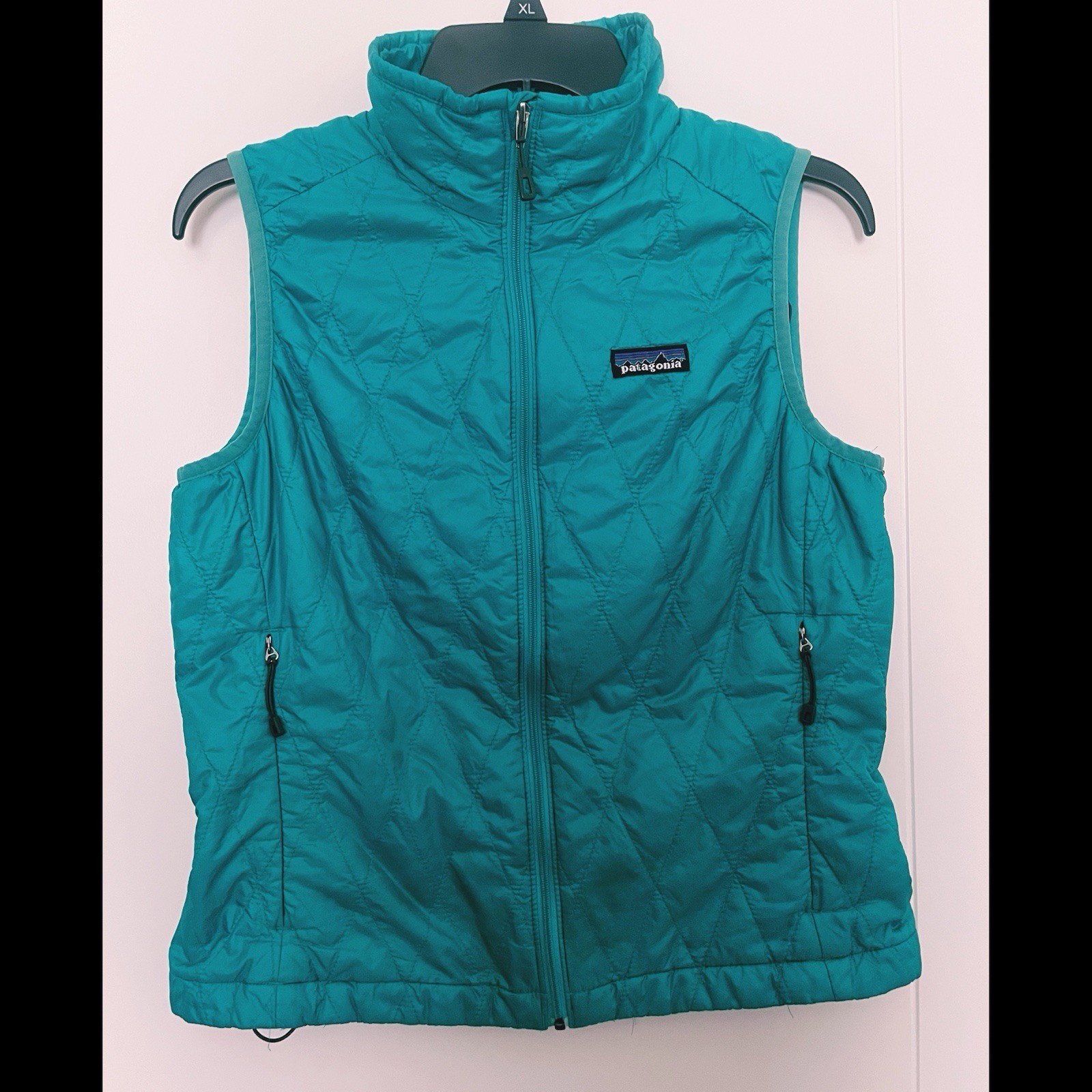 Patagonia Teal Blue Nano Puff Quilted Primaloft Puffer Vest Women’s Sz Small