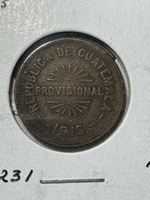 ** GUATEMALA 1915 (PROVITIONAL) 25 CENTAVOS **