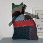 Primitive Crazy Quilt Cat Cupboard Tuck  10" Tall Hand sewn Shelf decor so cute