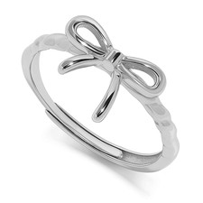 Anello Regolabile a Forma Di Fiocco in Argento Sterling 925 Fatto a Mano Gioiell
