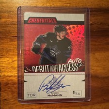 2023-24 Upper Deck Credentials - Debut Ticket Access Auto Red Bobby McMann /99