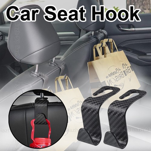 Pcs Carbon Fiber Auto Back Seat Headrest Hooks Bag Storage Hook Car Accessories - Picture 4 of 18