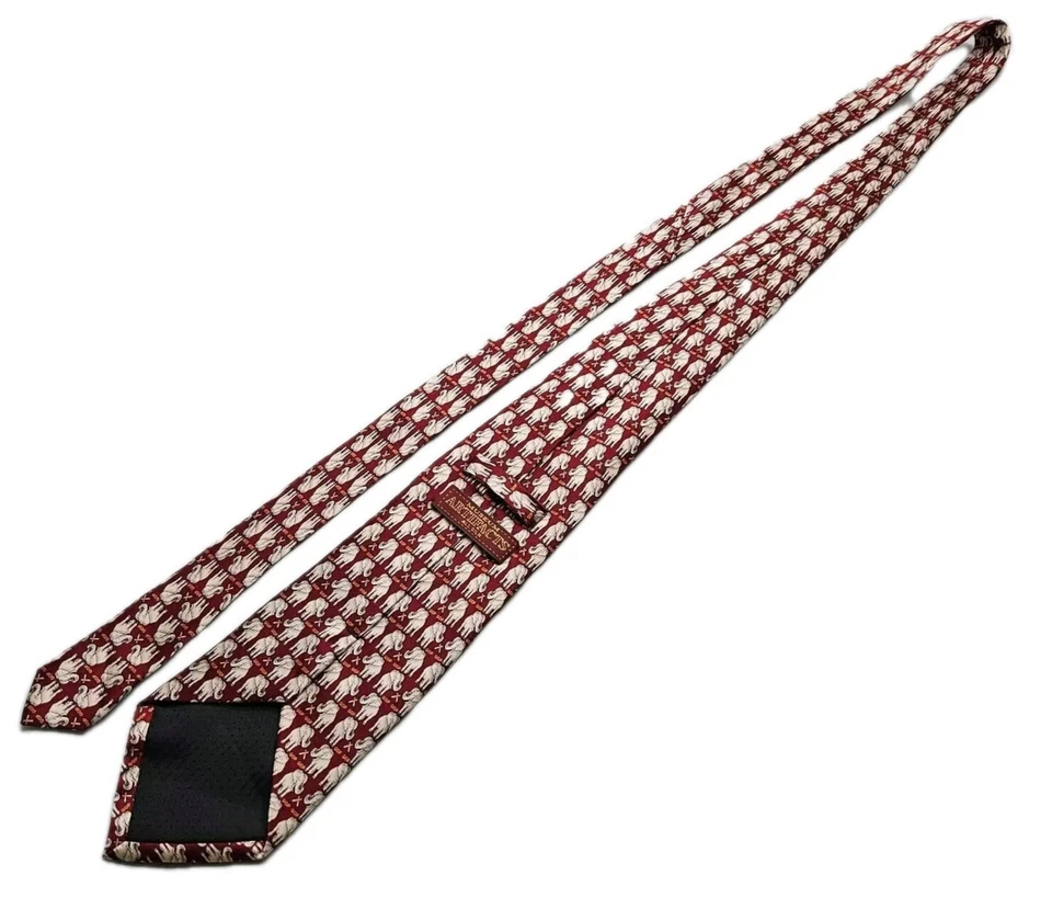 Artefactos de museo corbata de seda hecha a mano elefante rojo republicano patrón político Foto 3 de 4