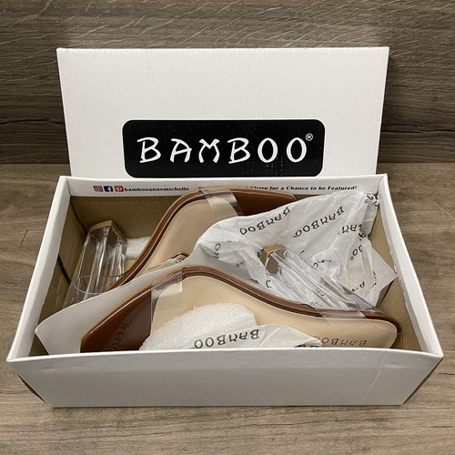 Bamboo Transparent Clear Dress Sandal - Slash-01 Strappy Shoe Size 7.5 / 37.5 - Picture 3 of 9