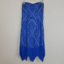 Forever 21 Blue Lace Strapless Dress Juniors M