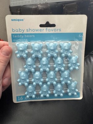 Unique 16ct. Blue Boy Teddy Bears Baby Shower Party Favors New!!!