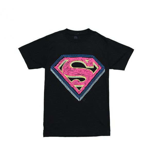 DC Superman Scribble Logo Symbol Blacklight- Adult Licensed T-Shirt - S-XXL  | eBay