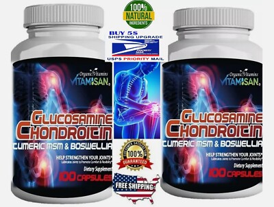 2X Glucosamine MSM Chondroitin Turmeric Joint Health Complex   200 Capsules