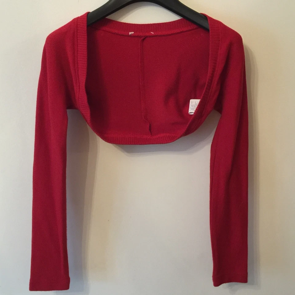 Monnalisa Couture Girls Runway Holiday Ruby Red Velvet Dress And Shrug Size 8 - Image 4 of 4