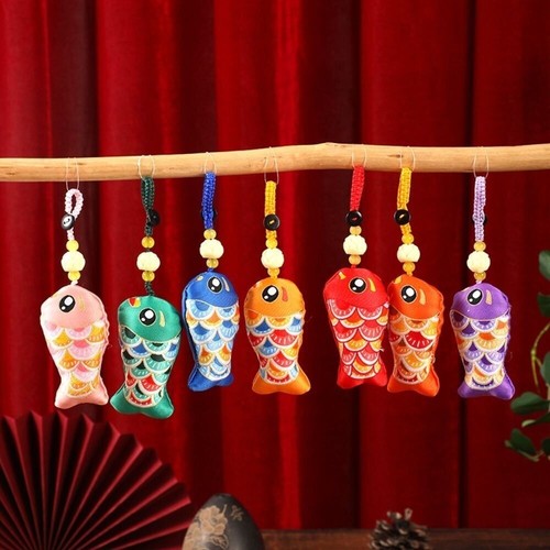 New Year Lucky Fish Sachet Pendant Chinese Style Car Keys Charms Key ...
