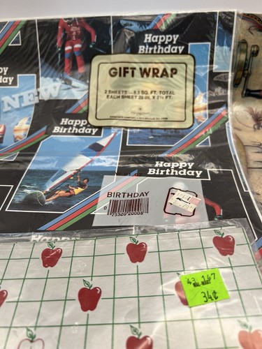 Vintage Gift Wrap Wrapping Paper Lot Current Inc Hallmark American Greetings - Picture 10 of 14