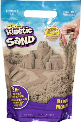 Kinetic Sand 6053516 Spielsand Feinmotorik Tastsinn ab 3 Jahren braun 907 g