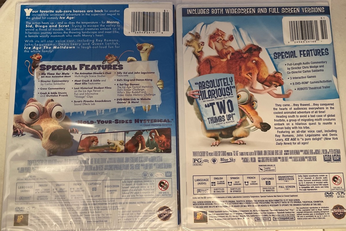 Ice Age & Ice Age: The Meltdown DVD - BRAND NEW | eBay
