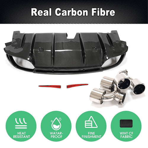 For Alfa Romeo Giulia Base 952 2017-20 REAL Carbon Rear Bumper Diffuser Spoiler - Bild 6 von 14