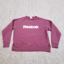 Reebok Sweatshirt Womens Medium Purple Pullover Crew Neck Long Sleeve Casual