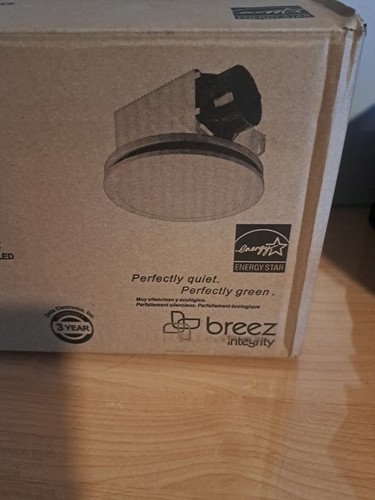 DELTA ITG100RLED Exhaust Bath Fan W/ LED Light Off White Breez Integrity 100 CFM - Picture 3 of 5