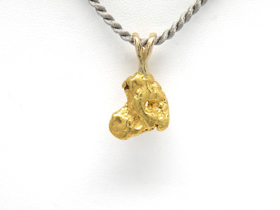 Echter natürlicher Alaska - Yukon Goldnugget Anhänger mit schwerer 14k Gold Kaution