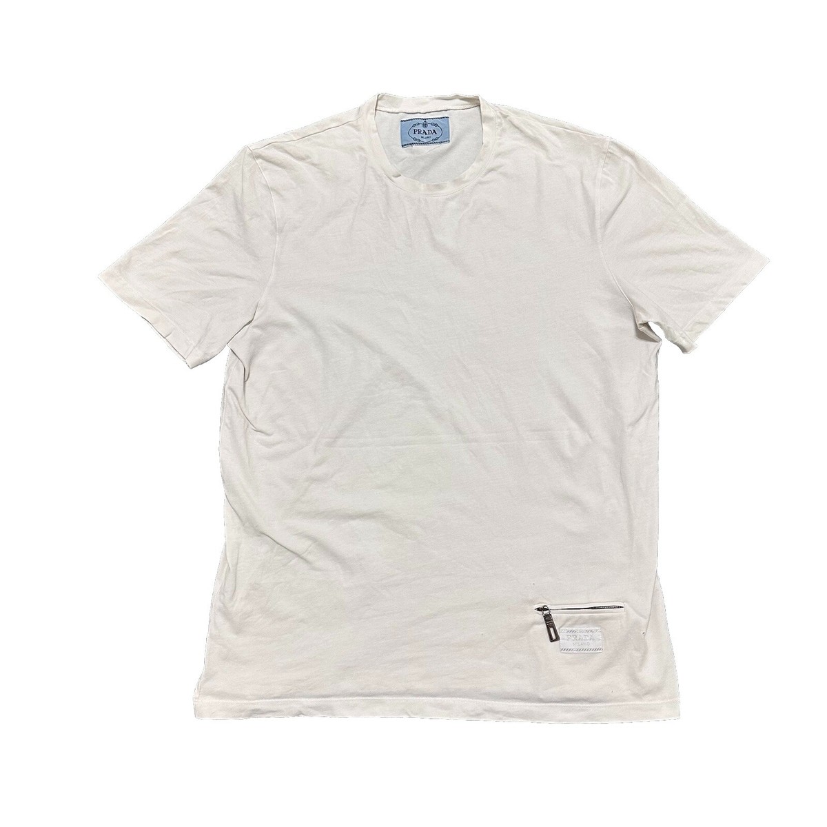 PRADA ポケット付き Tシャツ Sサイズ ホワイト PRADA Pocket Knit Short Sleeve Unisex White 135683-1XBH