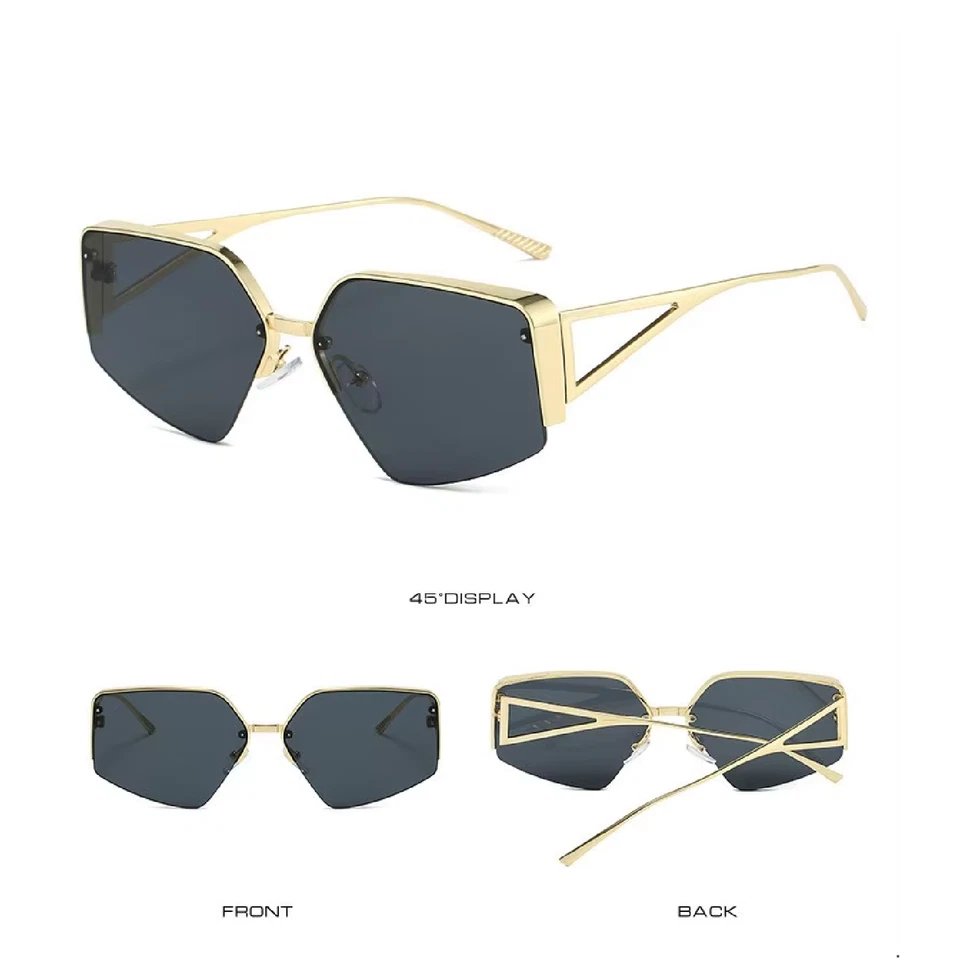 Óculos de sol feminino "VENETA" designer de moda de luxo qualidade UV400 geométrico - Imagem 3 de 3