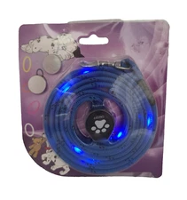 Dog Leash with LED blinking light black battery operated pet nylon webbing robe