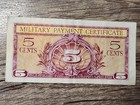 One Rare 5 Five Cent series 591 Mpc Military Payment Certificate Authentic Money