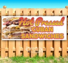 HOT PRESSED CUBAN SANDWICHES Advertising Vinyl Banner Flag Sign SB07912
