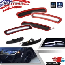 For 2020-25 Toyota GR Supra Front & Rear LED Side Bumper Marker Smoked White LED