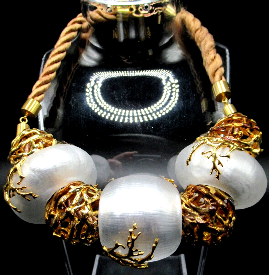 ALEXIS BITTAR Golden Wire Cages Metal Coral Branch Choker Necklace - Image 2 of 4