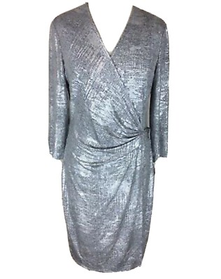 knee length dresses for ladies Anne Klein Plus Size Classic Wrap Dress - Black
