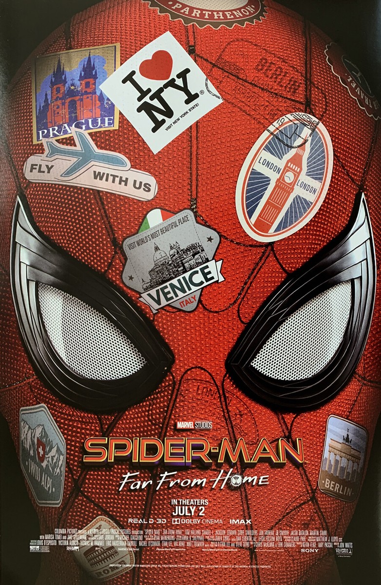 SPIDER-MAN: Far From  ポスター4枚【フレーム付き】 SPIDER-MAN FAR FROM HOME MOVIE POSTER 1 Sided ORIGINAL MINI SHEET