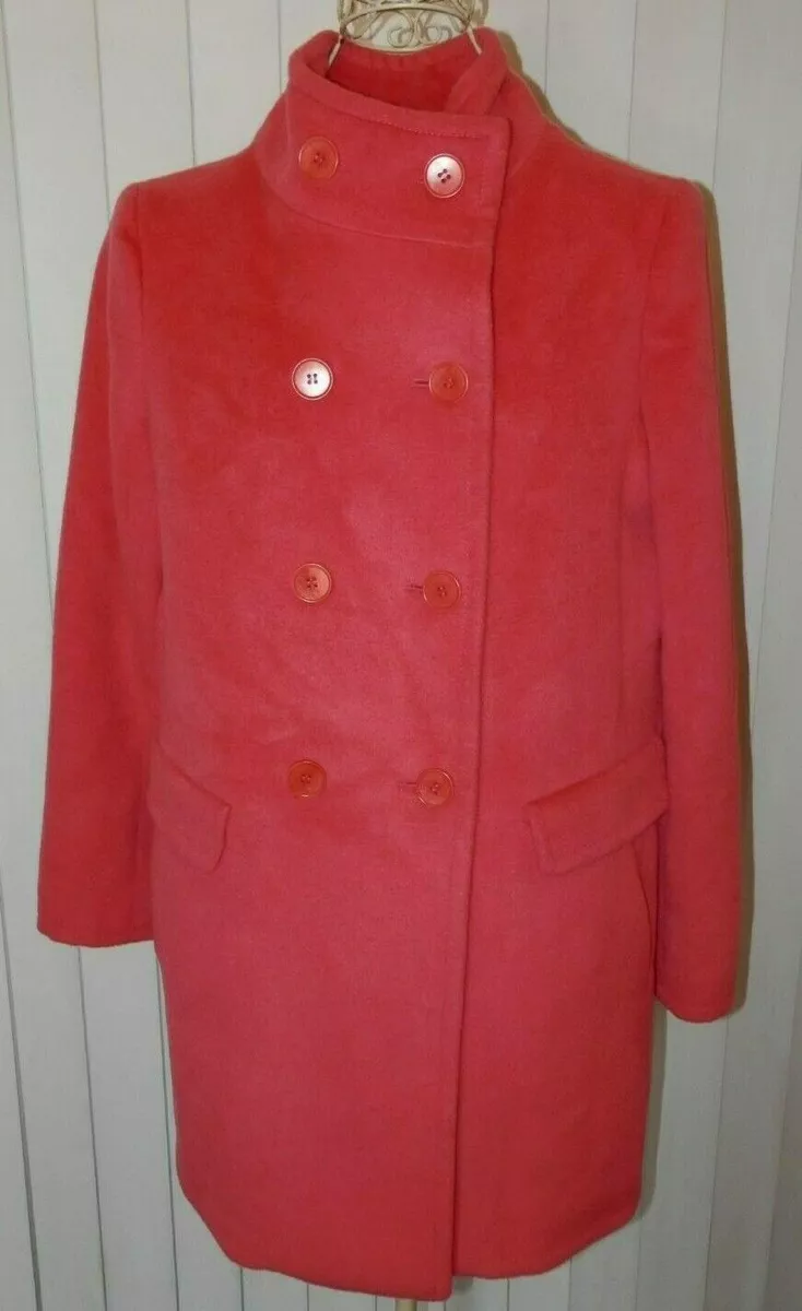 298 New TALBOTS Modern Loose ALPACA WOOL CORAL PINK COAT JACKET 6