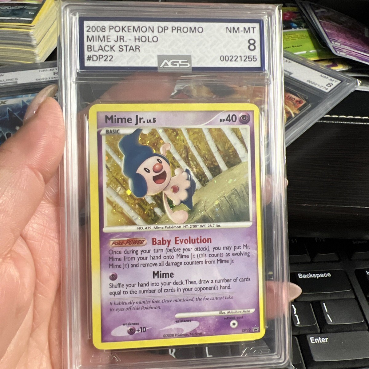 2008 Pokemon DP Mime Jr Holo #DP22 Majestic Dawn Black Star Promo