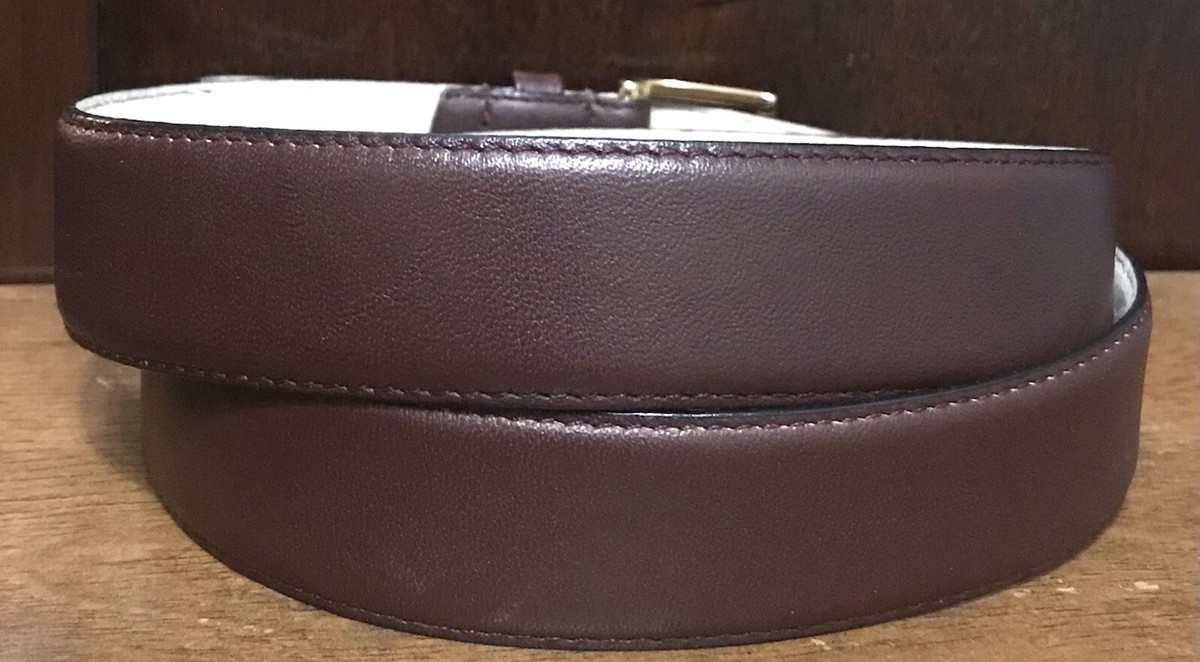 Vintage Neil Martin Genuine Leather Belt Lt Brown Brass Buckle Sz 34 Minimalist Neil Martin Brown Full Grain Leather Belt Brass Buckle Sz 32  main image 3