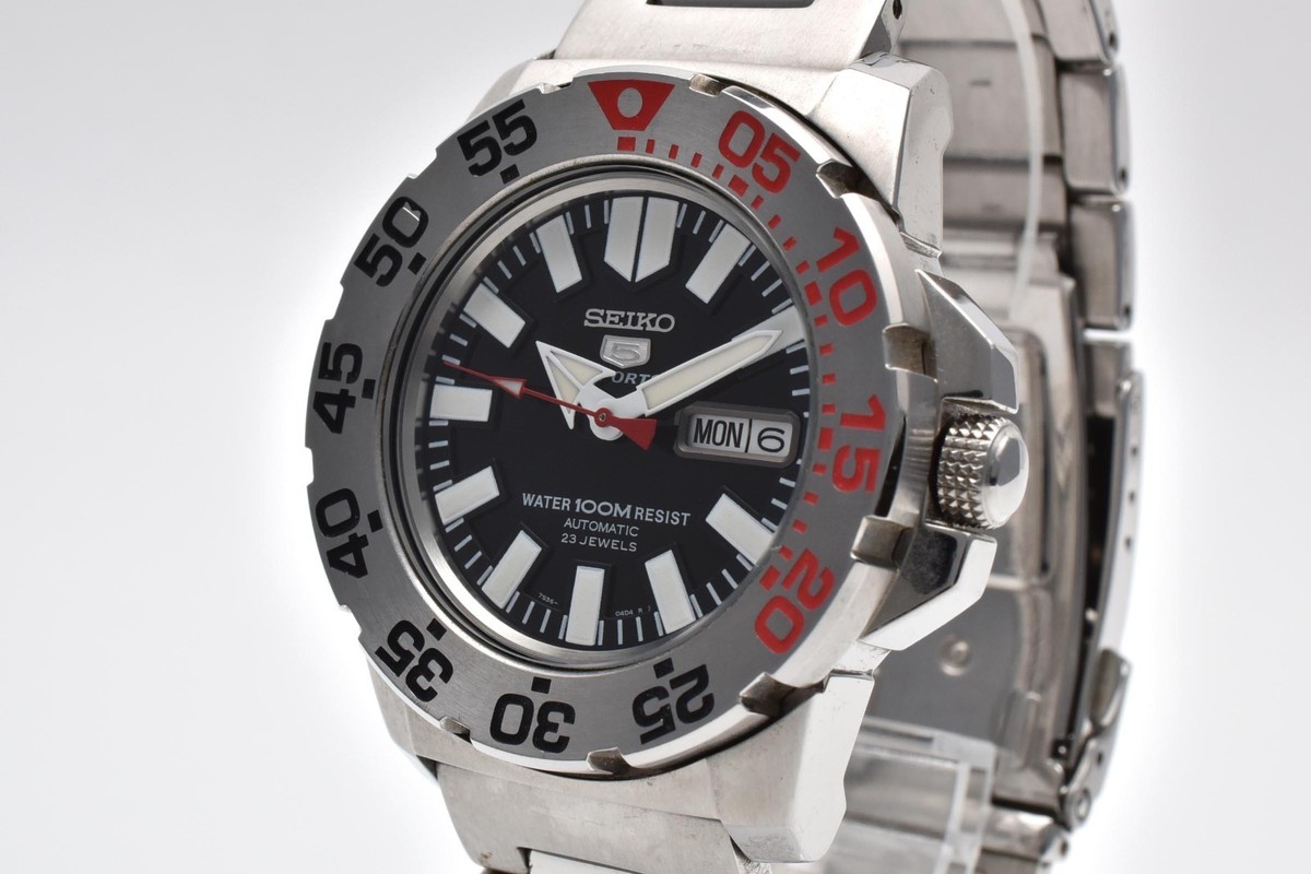 EXC+5】Men's Seiko 5 Sports 7S36-03D0 42mm Baby Monster