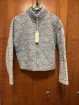 Denim Natural Reflections Quilted Jacket Women s Medium NWT 