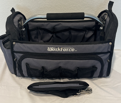 #ad Work Force Open Tool Bag With Adjustable Handle Shoulder Strap Compartments $8.90
