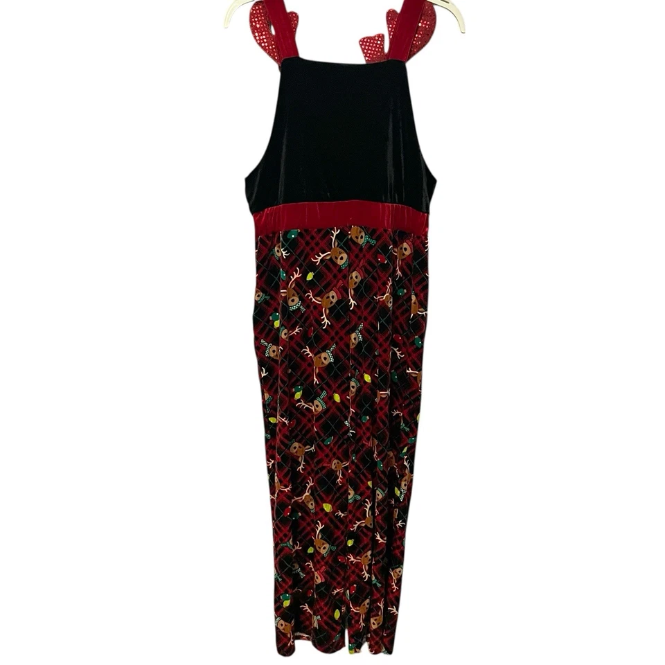 Mono No Boundaries Juniors Reno Feo Navidad Grande 11/13 Terciopelo Lentejuelas Foto 4 de 4