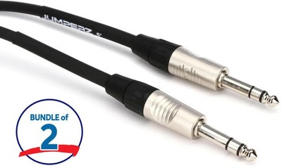 JUMPERZ JB2TRS-5 Blue Line 1/4-inch TRS Male to 1/4-inch TRS Male Patch Cable