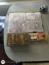 Bass Fishing Jigs/ Spinners / Tackle Etc ( 4 Plastic Boxes! Lots & Lots of...
