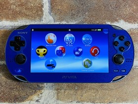 SONY PS Vita PCH-1000 Sapphire Blue ZA04 Playstation Charger 8GB Tested EX DDP