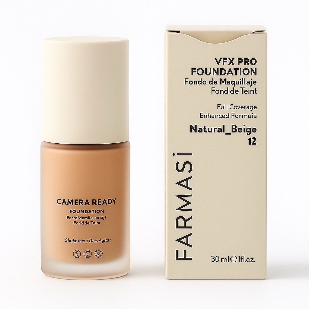 FARMASi Vfx Pro Foundation, Full Coverage Liquid Cream Natural Beige 30 ml