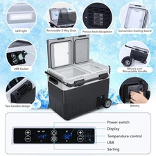 50L Dual Zone Car Refrigerator Freezer,Cooler APP/WiFi|15600mAh Lithium Battery