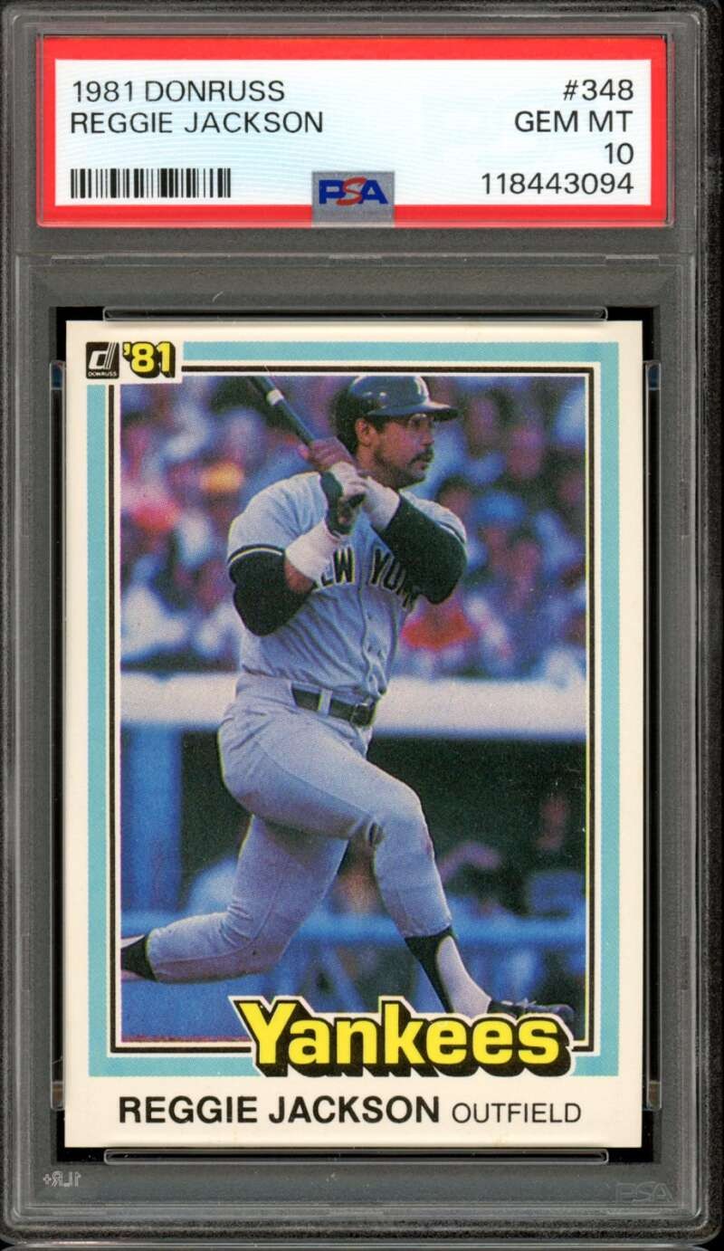 1981 Donruss #348 Reggie Jackson Yankees HOF PSA 10 GEM MT MINT