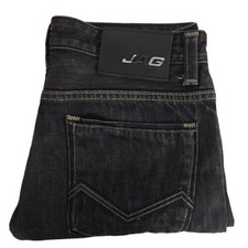 Jag Mens Dark Grey Mid Rise Leather Point Slim Straight Jeans Size 29 Very Good