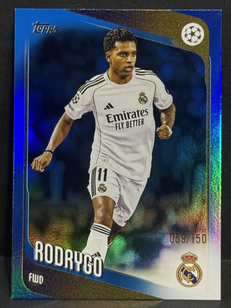 2025-26 Topps UEFA Club Competitions Real Madrid Rodrygo Blue Foil